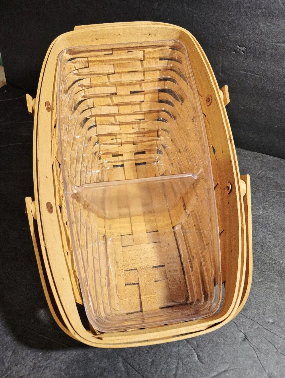 Longaberger Medium Vegetable Basket With Plastic Divided Liner